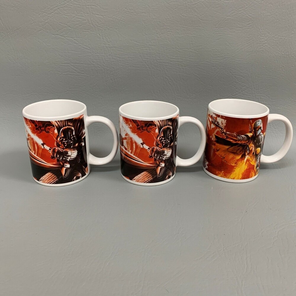 Star Wars 2011 Galerie Coffee‎ Cups Mugs Luke Skywalker Darth Vader Lot of 3